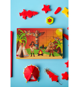 Ahşap 24'lü Yapboz Kızılderili Puzzle