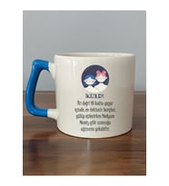 İkizler Burcu ve Onla Alakalı Komik Açıklama Baskılı Mavi Kulplu Prime Kupa Bardak Fincan Mug