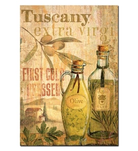 Ahşap Tablo Tuscan Zeytin Yağı Görseli (25x35 Cm Boyut)