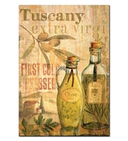 Ahşap Tablo Tuscan Zeytin Yağı Görseli (25x35 Cm Boyut)