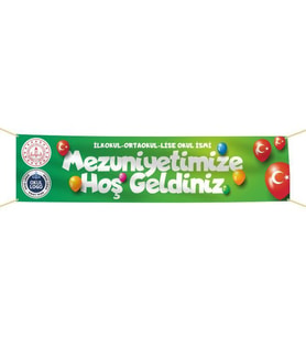 Mezuniyet Pankartı-7- 75x300 cm (Kırmızı)