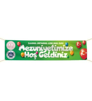 Mezuniyet Pankartı-7- 75x300 cm (Kırmızı)