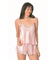 Amora Secret Somon Saten Babydoll Şort Takımı