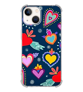 PrintiFy Apple iPhone 13 Uyumlu Retro Color 3 Baskılı Şeffaf Köşe Korumalı Antişok Kılıf