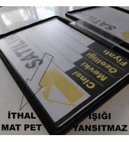 ETİKETLİK FİYATLIK - DAYANIKLI 1MM KALINLIKTA MAT YÜZEY KORUMALI EMLAK ÇERÇEVE 30 ADET
