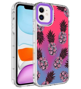 Apple iPhone 11 Kılıf Kamera Çıkıntılı Renkli Desenli Silikon NO6