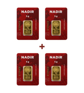 Nadir Gold 24 Ayar 20 Gram Külçe Altın (4 Adet 5 Gram Külçe Altın )