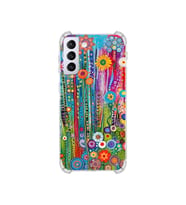 PrintiFy Samsung Galaxy S21 Plus ile Uyumlu Düşlerin Dansı Serisi Folklorik Bahçe Tasarımlı Uv Baskılı Köşe Korumalı Antişok Kılıf