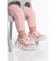 Cool Pudra Cırtlı Işıklı Anatomik Bebek Spor Ayakkabı Sneaker Aria B