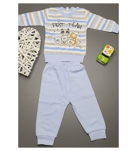 Mini Tarz Çizgili Pijama (Sarı)
