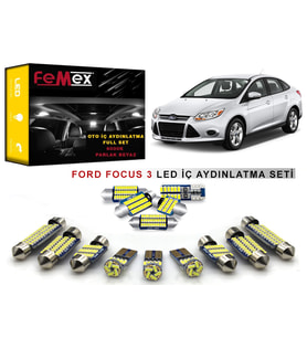Ford Focus 3 LED İç Aydınlatma Ampul Seti FEMEX Parlak Beyaz