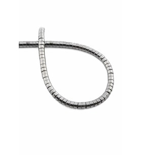 Hematit Doğal Taş Parlak Gümüş Rondela Kesim 4x2mm Dizi [AA]