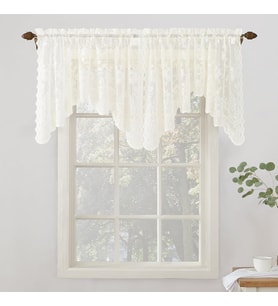 Lexroo S. Lichtenberg Alison Floral Lace Sheer Perde Çubuğu Cep, Polyester, Fildişi Beyaz, 58" x 32"