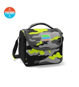 Coral High Kids Siyah Gri Kamuflaj Desenli Thermo Beslenme Çantası 11816