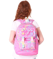 Elatae Su Geçirmez Kumaş Kız Çocuk Çok Gözlü Ortopedik Sırt Okul Çantası L5237 (Pembe)