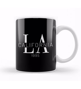LA California Slogan Kupa Bardak Porselen