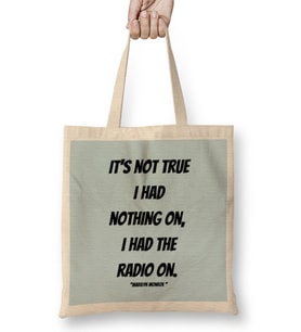 Marilyn Monroe Quotes Art Gift - Vintage Retro Style Bez Çanta Uzun Saplı