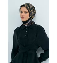 Armine Saf İpek Sura Eşarp-2026 İlkbahar-Yaz- 953100D (Siyah)