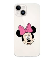 Apple iPhone 14 Plus Uyumlu Kamera Korumalı Tıpalı Kapak Minnie Mouse Tasarımlı ŞeffafKılıf