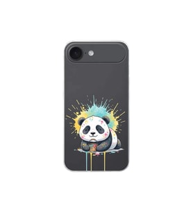 iPhone 17 Air ile Uyumlu Splash Panda Tasarımlı Şeffaf Silikon Kılıf