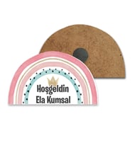Kişiye Özel Tasarım Gökkuşağı ve Taç Bebek Baskılı Magnet (10 Adet)