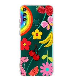 PrintiFy Huawei Y6P ile Uyumlu Water Color 5  Kamera Korumalı Şeffaf  Kılıf