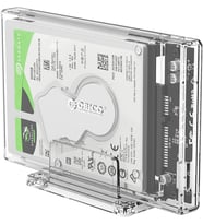 USB 3.0 Micro B Dikey Standlı 2.5 in. SATA SSD Hard Disk Kutusu Şeffaf