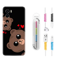 Vivo Y15S Y32 Y33S Y51 Y53S Kılıf Kablo Koruma Spiral Silikon Love Animals 1780