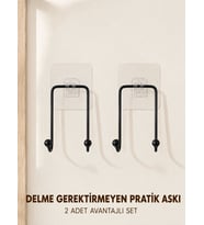 2 Adet Çok Amaçlı Yapışkanlı Askı Ev Mutfak Banyo Düzenleyici