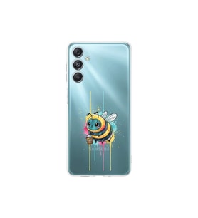 Samsung Galaxy M34 ile uyumlu Splash arı tasarımlı şeffaf silikon kılıf