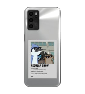 Oppo A16 Uyumlu Regular Show Mordecai ve Rigby Desenli Şeffaf Telefon Kılıfı
