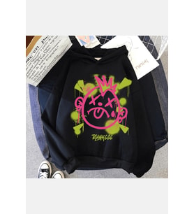 Graffiti Kapşonlu Sweatshirt