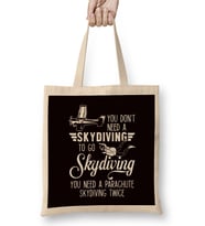 Skydiving Parachuting Skydiver Parachute Free Fall Airplane Bez Çanta Uzun Saplı