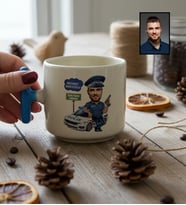 Kişiye Özel Kişiye Özel Karikatürlü Erkek Polis T Kupa Polisler Günü Hediyesi