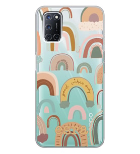 Oppo Nude rainbow Tasarımlı Şeffaf Telefon Kılıfı