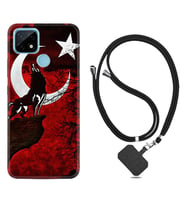 Realme C11 C21 C21Y C25Y C11 2021 Kılıf Boyun Askılı Silikon Wolf and Moon 2 1381
