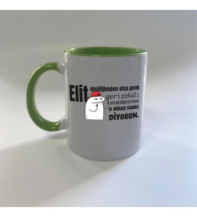 Elit Kişiliğimden Olsa Gerek Baskılı Yeşil Mega Kupa