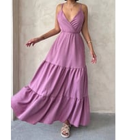 Fırfırlı katlı elbise s255049