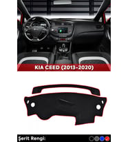 Kıa Ceed (2013-2019) 3d Torpido Koruma Kılıfı - Ön Göğüs Panel Kaplama - Kırmızı Şerit