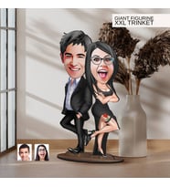 BK Gift Kişiye Özel Sevgililer Karikatürlü Büyük Boy Ahşap Biblo-6 Arkadaşa Hediye , Sevgiliye Hediye, Kişiye Özel Biblolar
