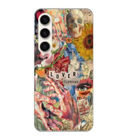 Samsung Galaxy S23 Uyumlu Aesthetic Vintage Kolaj Desenli Şeffaf Telefon Kılıfı