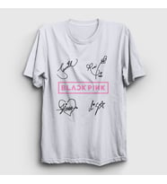 Presmono Unisex Beyaz Signs Blackpink T-Shirt 19622tt (Beyaz)