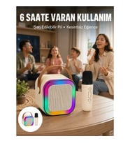 Mey İthalat® Taşınabilir Karaoke Mikrofon Seti Bluetooth Hoparlörlü Yeni Nesil