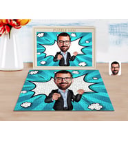 BK Gift Kişiye Özel Amca Karikatürlü 1000 Parça Profesyonel Puzzle-1