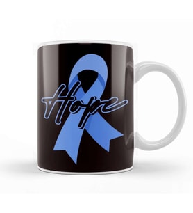 Hope Child Abuse Prevention Month Awareness Blue Ribbon Kupa Bardak Porselen