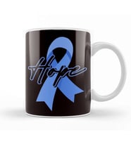 Hope Child Abuse Prevention Month Awareness Blue Ribbon Kupa Bardak Porselen