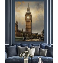 Tarihi Londra Big Ben Manzarası Dekoratif Kanvas - Mdf Ahşap Tablo