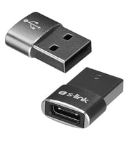 S-Link SL-TA28M Otg Çevirici TYPE-C Dişi TO USB Erkek Metal Gövdeli (4767)
