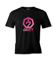 GOT7 - Logo Star Siyah Erkek Tshirt