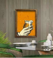 BK Gift Cafe & Bar & Restaurant Konseptli Doğal Masif Ahşap Çerçeveli Tablo-32